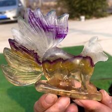 182G Natural Colour Fluorite Handcarved Nine-tailed fox Crystal Specimen picture