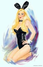 Doug Sneyd Playboy Artist Art Print ~ Blond Bunny in Black picture