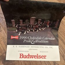 Vintage Budweiser Clydesdale Calendar 1990 Very Rare Distributing RH Barringer picture