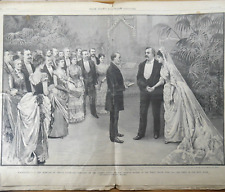 1886 Frank Leslies Illustrated Newspaper Grover Cleveland Marriage Engraving picture