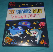 Sharks AHOY Valentines VALENTINES DAY cards 32 Valentines = 8 designs picture