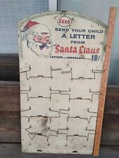 Vintage Rare ESSO Santa Clause Sign Not A Repro , Letters To Santa Easel Back  picture