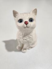 Royal Doulton Vintage White Cat Figurine with Blue Eyes picture