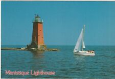 MANISTIQUE LIGHTHOUSE  CONTINENTAL POSTCARD Lake Michigan picture