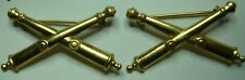 WW1 US Army Artillery Gilt Officer's Collar Pair  Unmarked  Tiffany catches - PB picture