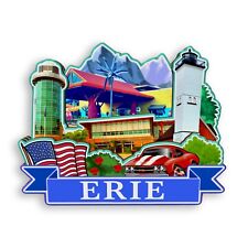 Erie Pennsylvania USA Refrigerator magnet 3D travel souvenirs wood craft picture