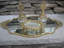 1940's Vintage Mirrored Vanity Tray And Perfume Bottles Set picture