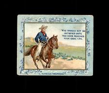 1910 T62 Turkish Trophies Fortune Series (19 Cowboy) #19 YOU SHOULD NOT BE SATIS picture