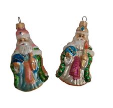 CHRISTOPHER RADKO 1995 WESTMINSTER SANTA ORNAMENT LOT OF TWO 95-189-0 picture