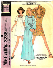 McCall's Pattern 3238; ©1972; Misses Dress or Smock; Size 10 B32.5
