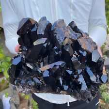 10.3LB Large Natural Smoky Black Quartz Crystal Cluster Raw Mineral Specimen picture