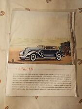 Original 1935 Lincoln Sedan Car Automobile Advertisement Magazine Print Ad picture