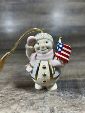 LENOX Patriotic Snowman w/American Flag Ornament Salute USA Christmas Holiday picture
