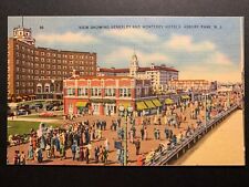 Postcard Asbury Park NJ - Boardwalk View Showing Berkeley and Monterey Hotels picture