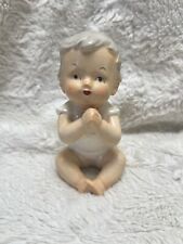 Vintage praying baby porcelain figurine picture