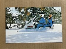 Postcard Snowmobile Evinrude Winter Snow Advertising Vintage Old Snowmobiling picture