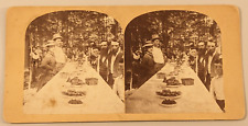 Kingston New Hampshire Picnic People W.N. Hobbs Stereoview Photo picture