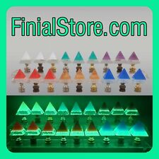 Glow In The Dark Handmade Resin Pyramid Lamp Finial Brass/Nickel/Antique Bases picture