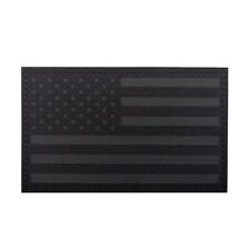 Reflective IR TAG US AMERICAN USA FLAG LEFT NAVY SEALS HOOK PATCH BLACK BIG SIZE picture
