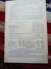 1889 Train Report ~ WHEELING & LAKE ERIE RAILWAY Bowerston Huron Norwalk Ohio picture
