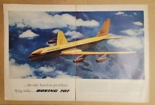 Nostalgic Vintage 1950's 1957 Print Ad Boeing 707 Only American Jetliner Flying  picture