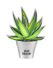 Ganz Flower Pot Figurine w/Stained Glass Look Aloe Plant  