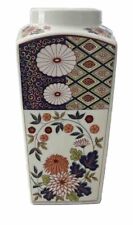 VTG Japanese Imari Blue/Orange Floral porcelain vase Fred Roberts Company SF picture