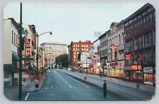 Postcard Court Street looking east, Binghamton New York, nice signs picture