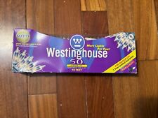 Vintage Westinghouse 50 Super Bright Clear Mini Christmas Lights White wire picture