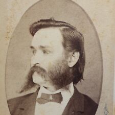 Antique CDV Photo Handsome Gent Sideburns Kurt Russell Lookalike Doppelganger picture
