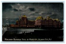 1914 Marlboro-Blenheim Hotel By Moonlight, Atlantic City New Jersey NJ Postcard picture