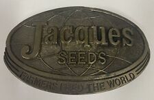 Vintage JACQUES Seeds Belt Buckle Limited Edition Farmers Feed The World 1977 picture