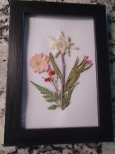 Real Edelweiss Flower Blossom w other dried flowers,ferns,leaves, bouquet Alps picture