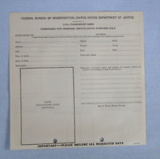 vintage FBI civil fingerprint card picture