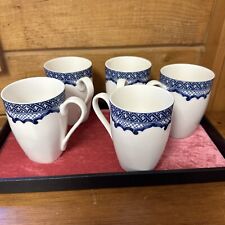Ralph Lauren Mandarin Blue Coffee Tea Mugs Cups Set Of 5 Designer Elegant picture