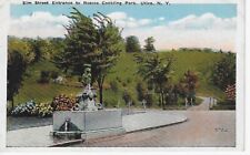 Postcard Swan Memorial Fountain Elm St Entrance Roscoe Conkling Park Utica NY picture