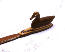 Vintage handcrafted painted carved duck letter opener knife desk paperweight picture