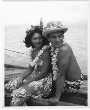 Mid 1940's Photo of an Attractive Hawaiian Couple Beachside  8 X 10 picture