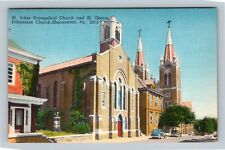 Shenandoah PA, St. John's Church, St. George Church VintagePennsylvania Postcard picture