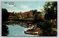 Boat Landing Galena Illinois Vintage Unposted Postcard picture