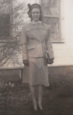 4U Photograph Pretty Woman Dresses Up Poses For Portrait Dress Hat 1940s Fashion picture