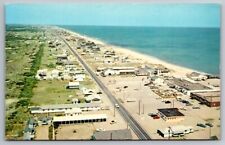 OUTER BANKS NORTH CAROLINA Aerial View Overlooking Road Beach Buildings Postcard picture