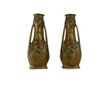 Art Nouveau Fairy Vase Pair by Jean Garnier, French Antique Jugendstil Signed  picture