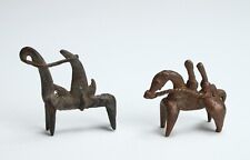Pair of Central African Kotoka Bronze Horse & Rider Figures, Chad picture