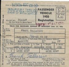 1950 Vehicle Registration For 1950  Pontiac  picture