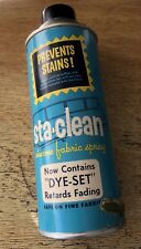 Sta-Clean Prevents Stains Silicone Fabric Spray Full Metal Can Fabrics 50s-60s picture