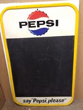 VTG 1964 Say Pepsi Please Metal Menu Board Sign Bottle Cap 30