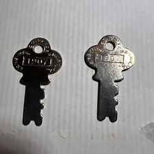 TWO Vintage Long Lock T907 Replacement Trunk Footlocker Keys picture