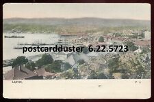 NORWAY Larvik Postcard 1900s Harbor Birds Eye View picture