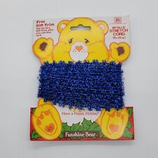 Vintage Care Bears Funshine Holiday Christmas 5yrds Blue Cord Gift Trim NOC 1983 picture